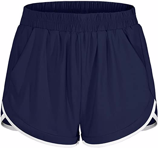 Top trending female Elastic Waist Double Layer Running Shorts for breathable comfortable wholesale