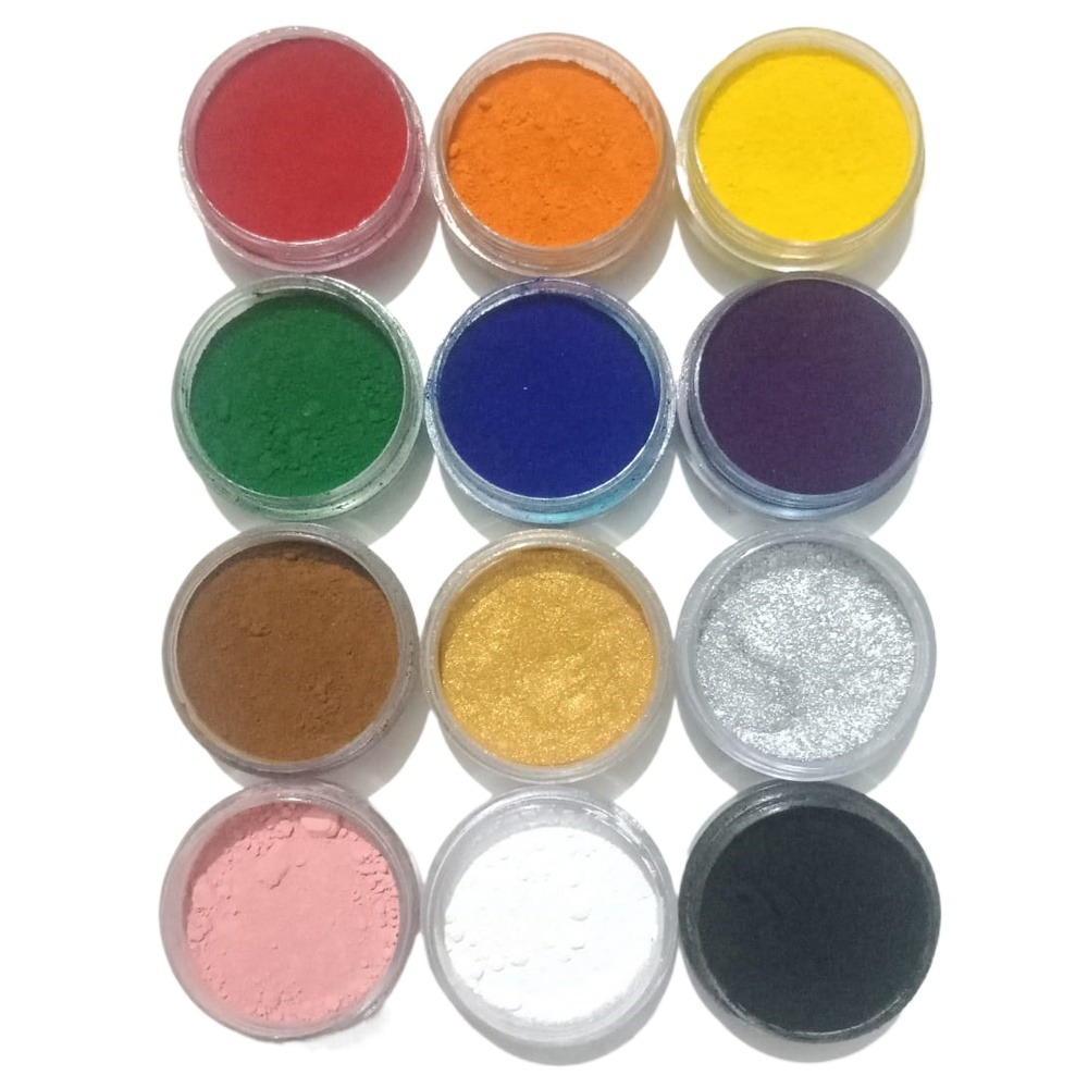 Creobiz Mica Powder Color Pigments 3 grams each, Pack of 12 - view 3