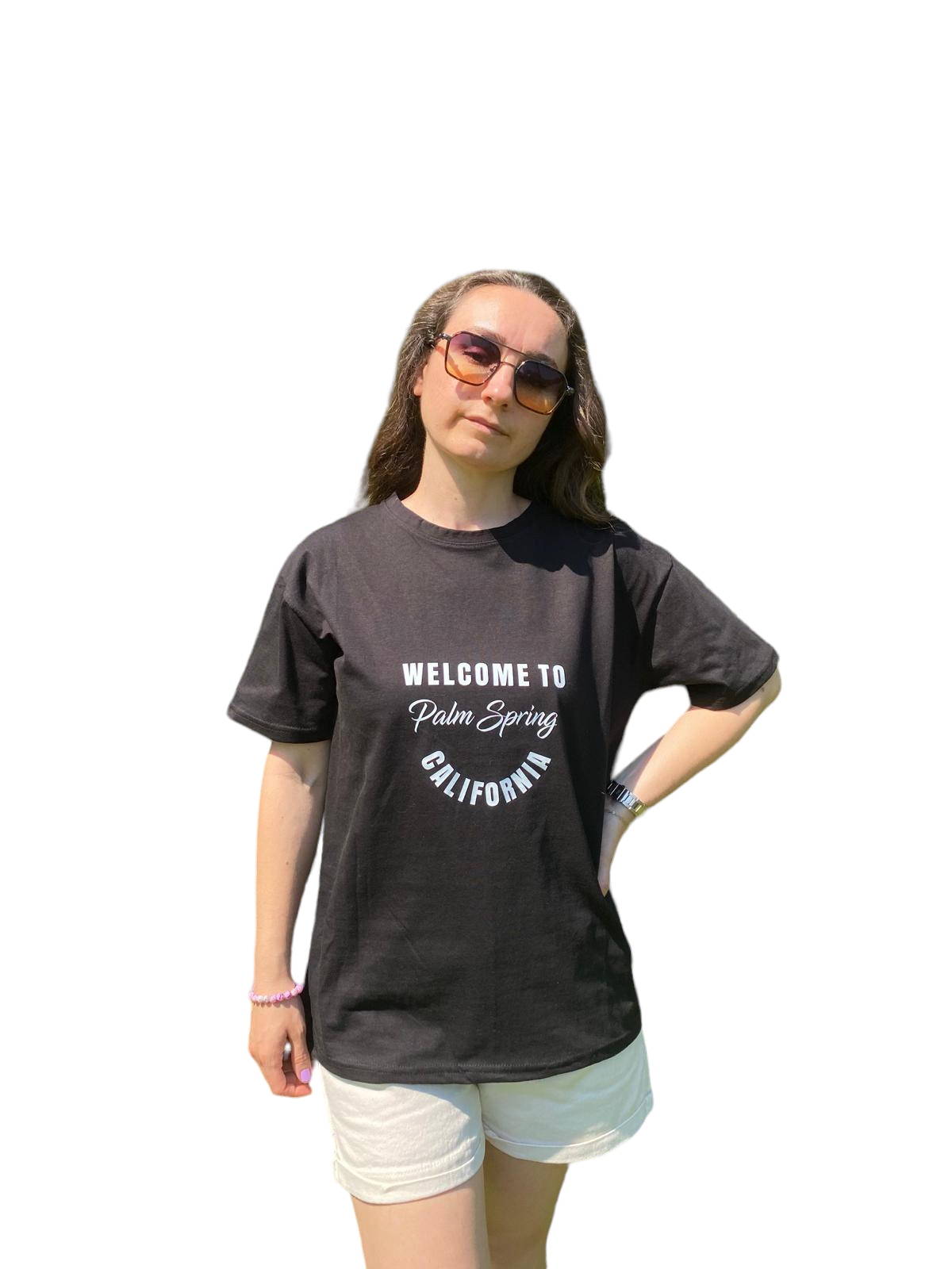 Unisex California Printed Crew Neck Short Sleeve T-shirt