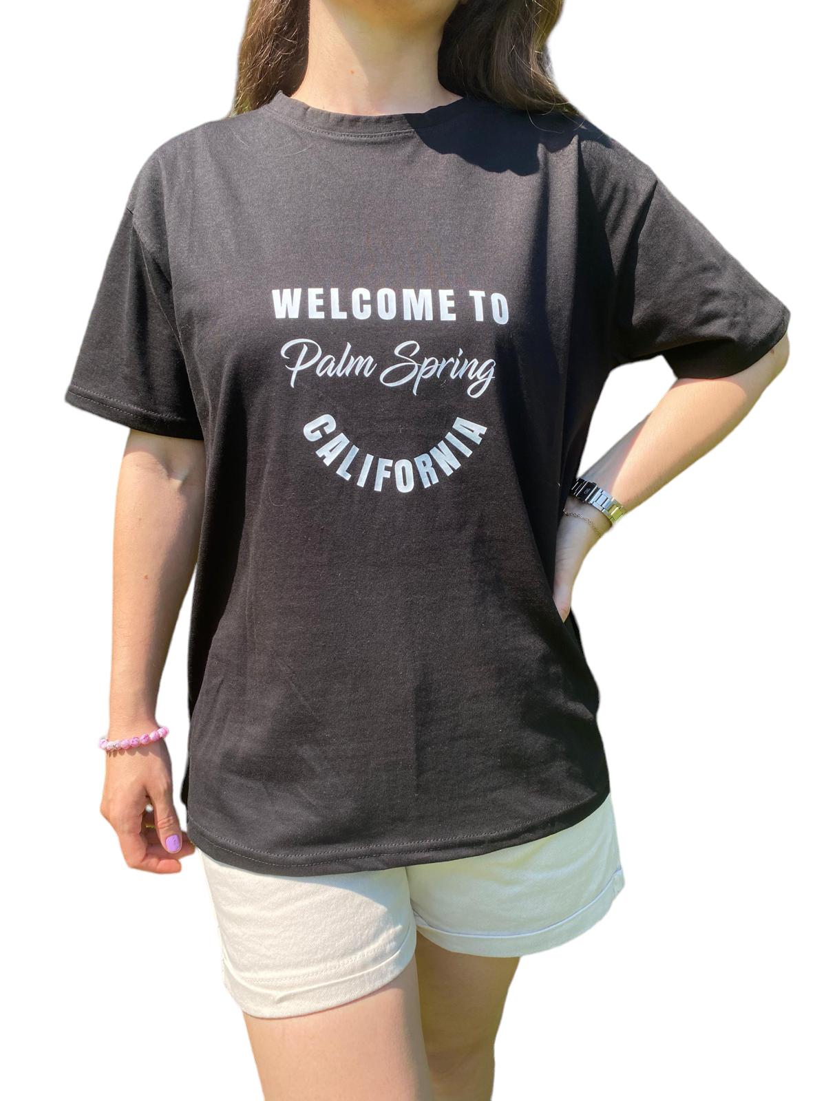 Unisex California Printed Crew Neck Short Sleeve T-shirt - view 2