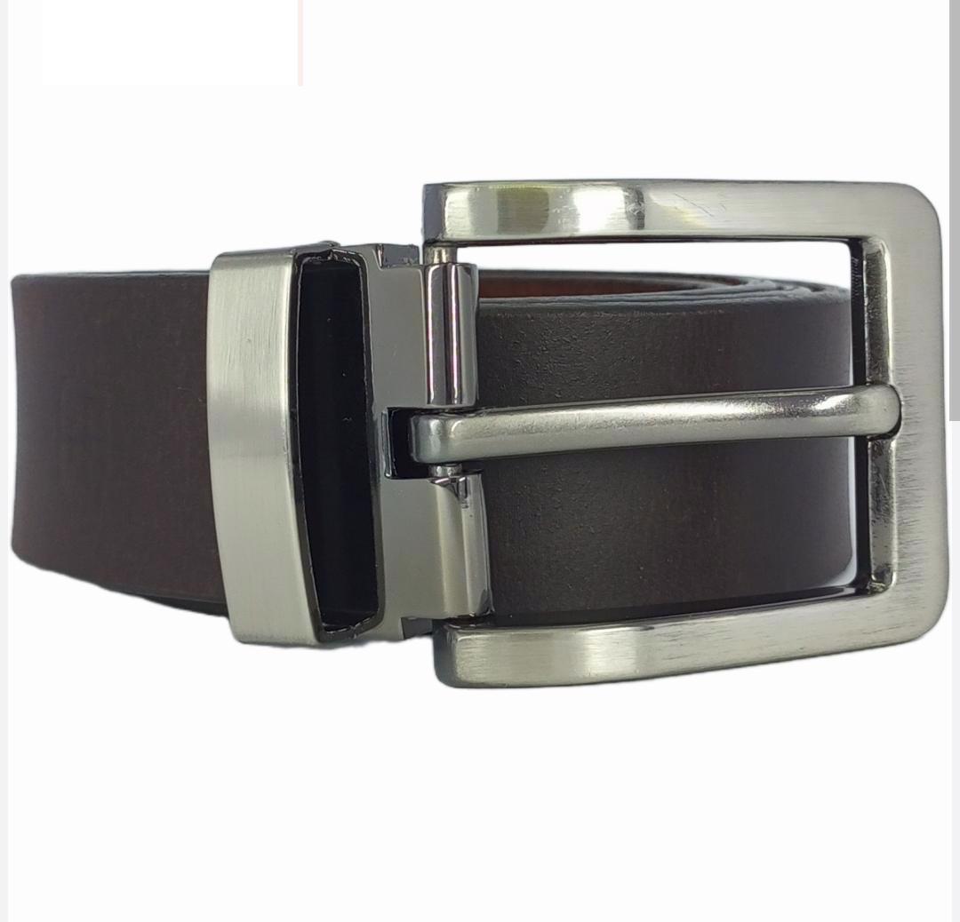 100% pure top grain cow leather reversible two sides black and brown belt  - view 2