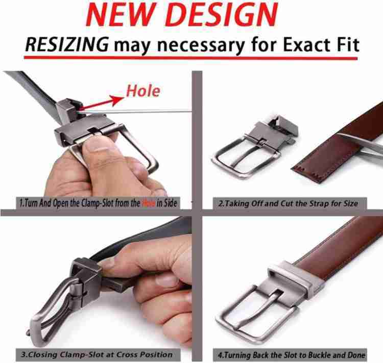 100% pure top grain cow leather reversible two sides black and brown belt  - view 3