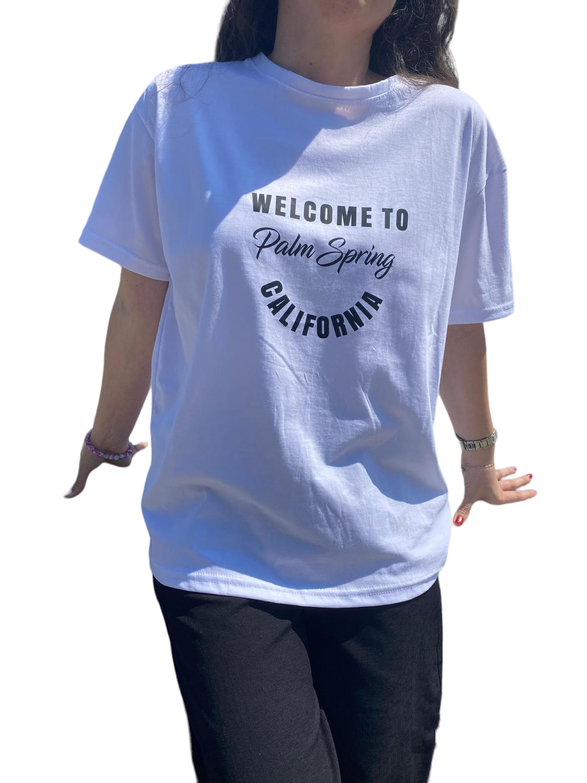 Unisex California Printed Crew Neck Short Sleeve T-shirt - view 5
