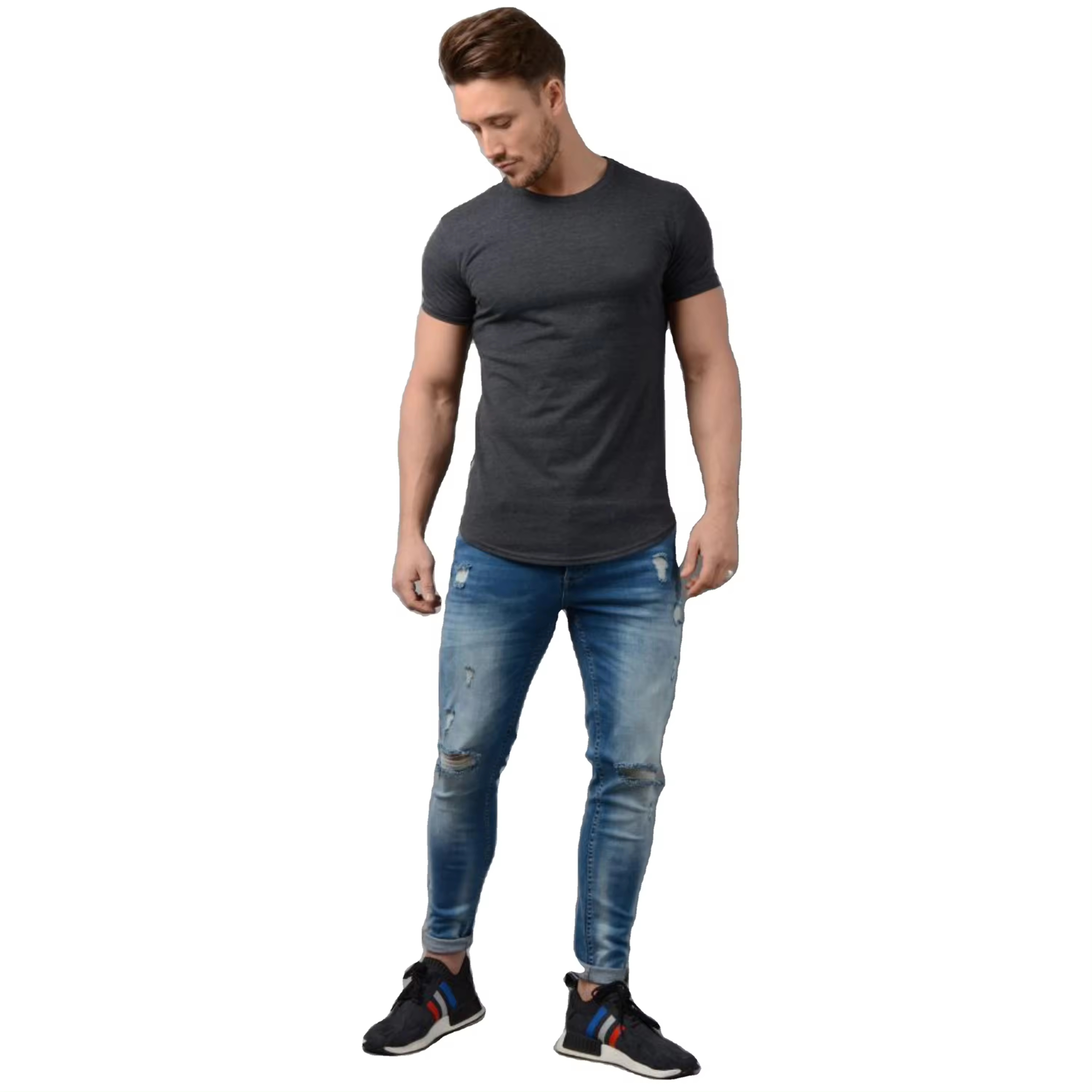 Cotton Men Gym T Shirts Fitness Running Wear Shirts Compression Gym Wear Men Short Sleeve T shirts