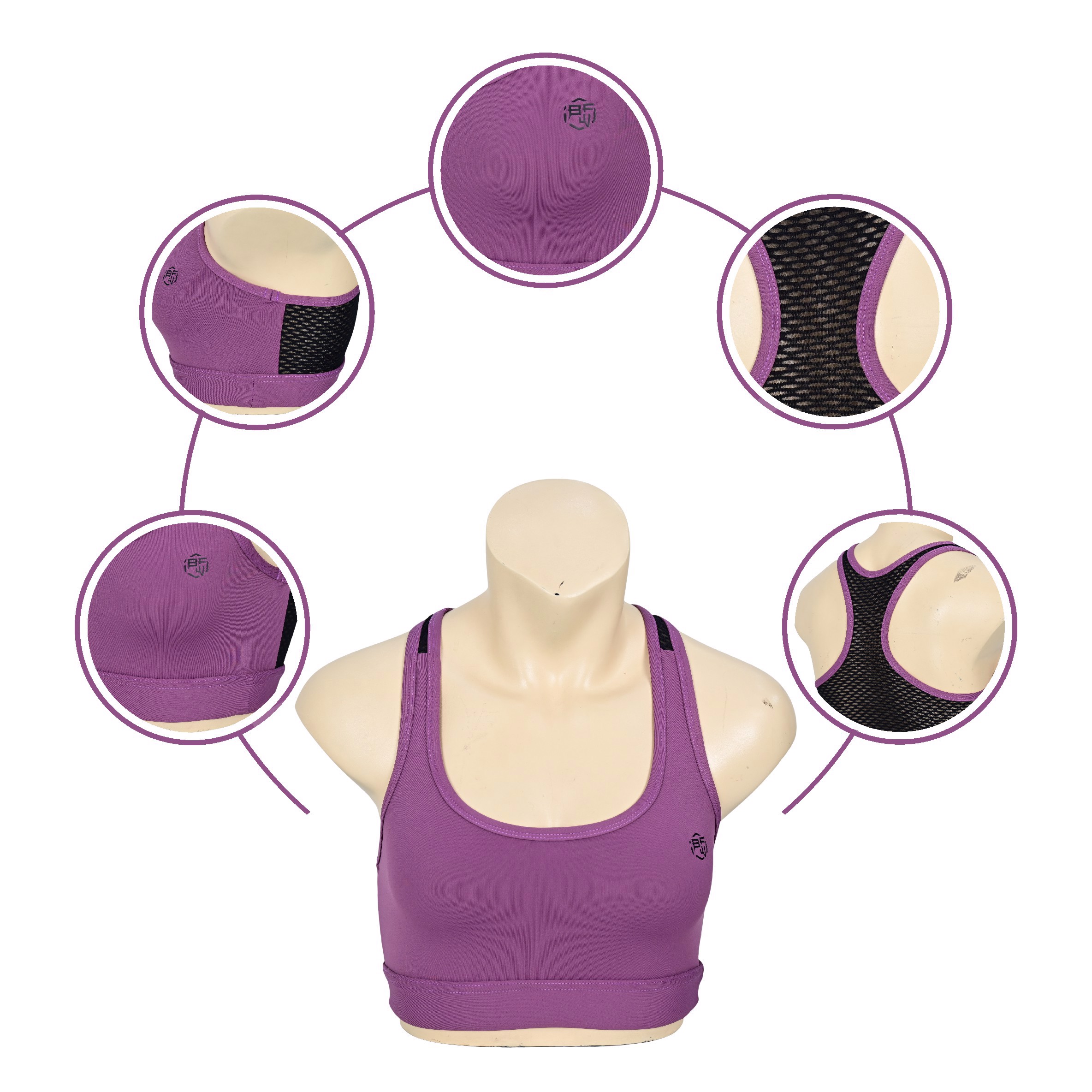 Custom Fit Fitness Sports Bra Lightweight Racerback Design  - view 6