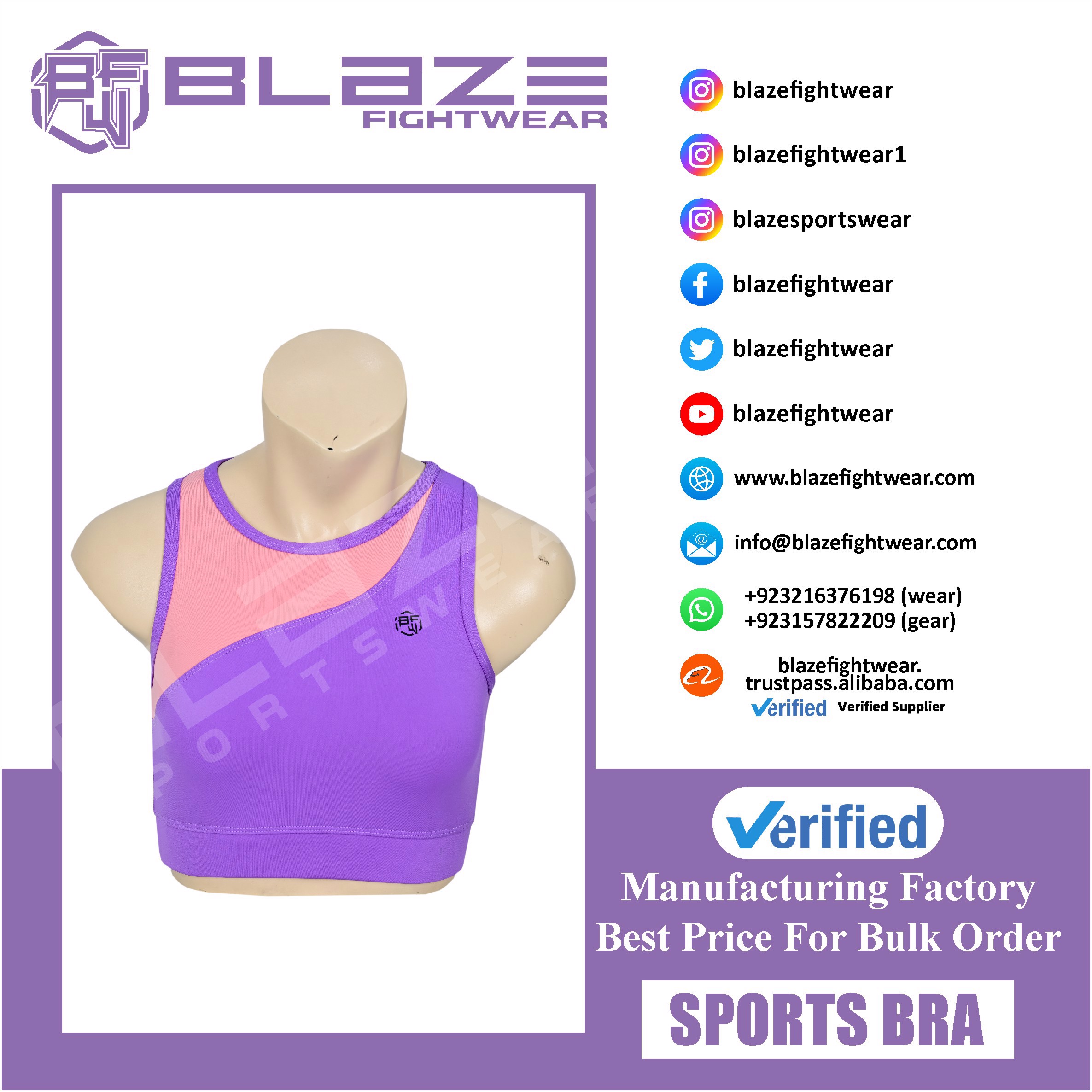  custom sports bra for workout fitness wear racer back sports bra light weight  - view 9