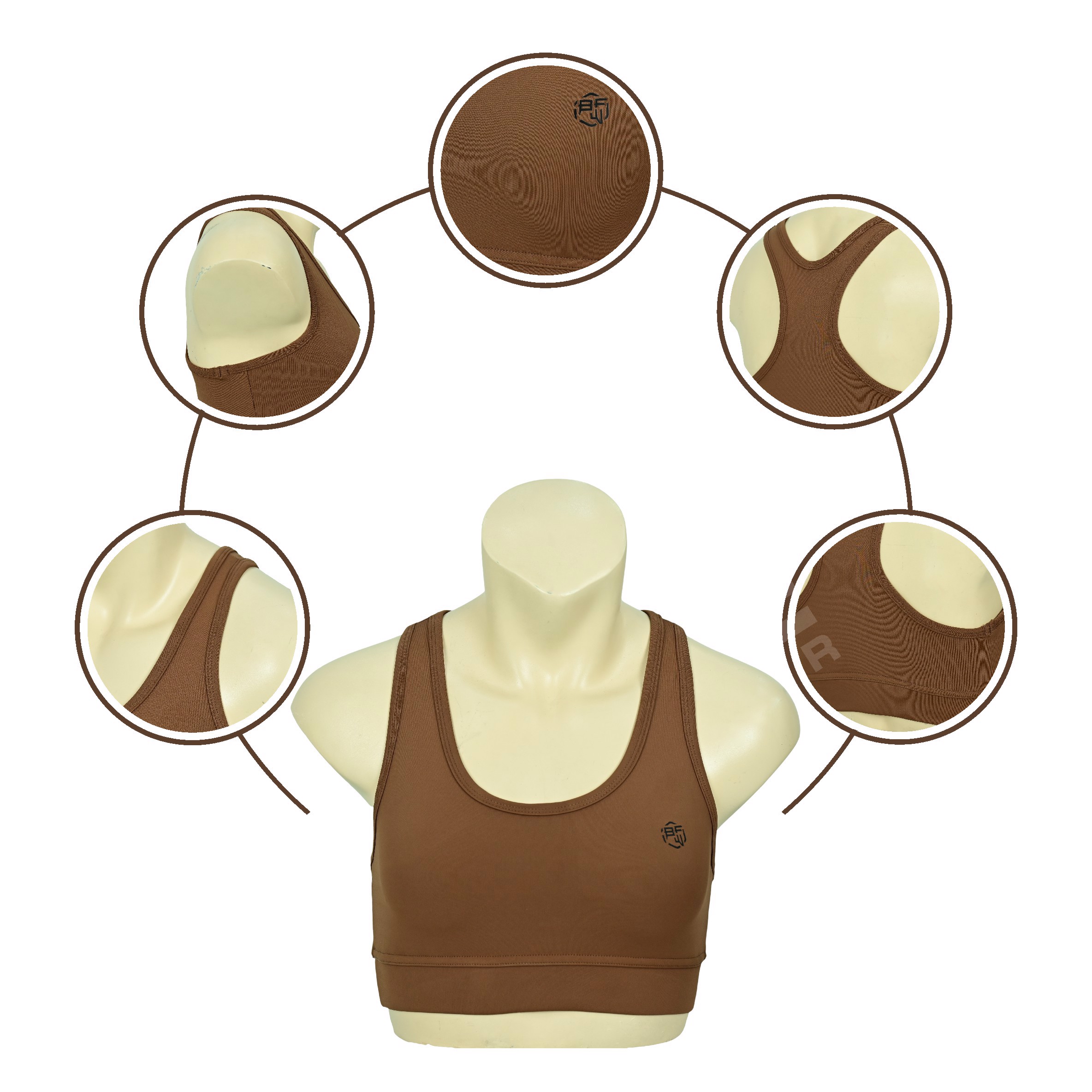 Customizable  Sports Bra Fitness Apparel, Lightweight, Breathable Racerback  - view 6