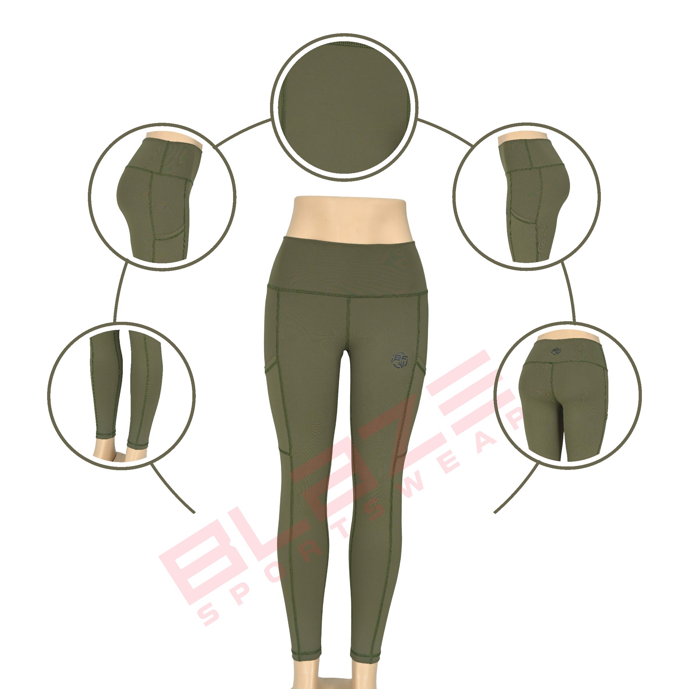 Customize High Waist Workout Sports Yoga pants Breathable Sweat Wicking Leggings  - view 6