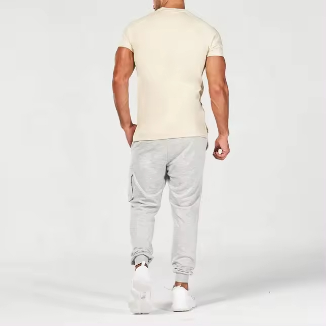 Custom muscle slim fit sports men gym t shirts Custom your own logo t shirt - view 3