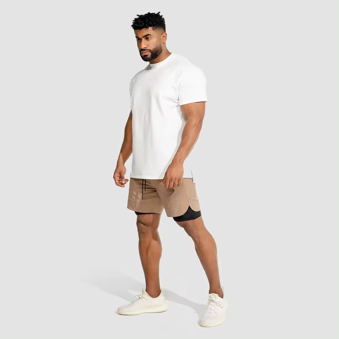 Custom Design Hot Sale Workout Quick Dry Gym Wear Men Clothing Cotton Spandex T Shirt for Men - view 4