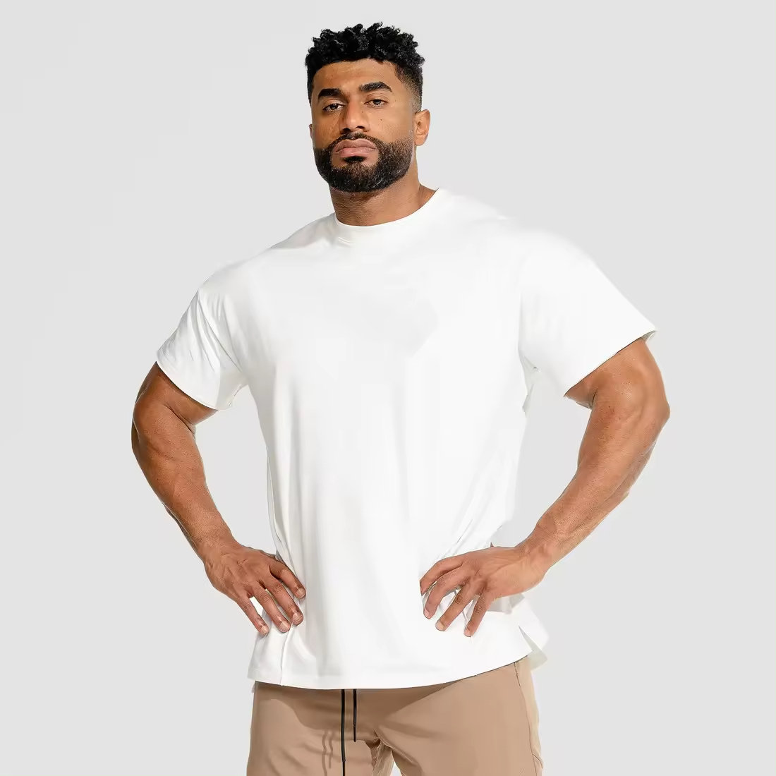 Custom Design Hot Sale Workout Quick Dry Gym Wear Men Clothing Cotton Spandex T Shirt for Men - view 5
