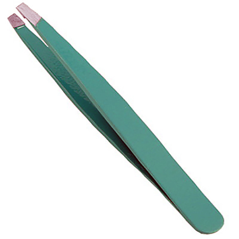 Powder coated slanted tip Tweezer Neon Pink green 1 Count slanted Tip Eyebrow tweezers Face tweezers - view 2