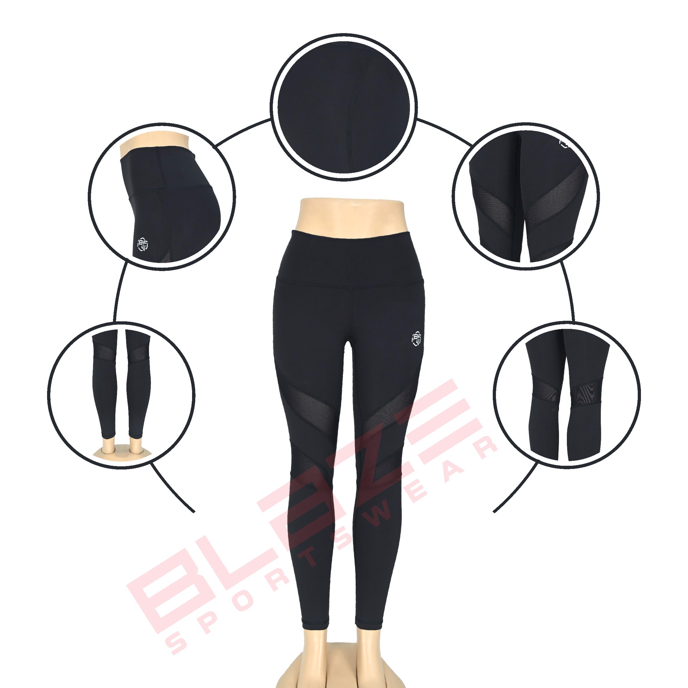 Customizable High Waist Sports Yoga pants Breathable Sweat Wicking Leggings  - view 6