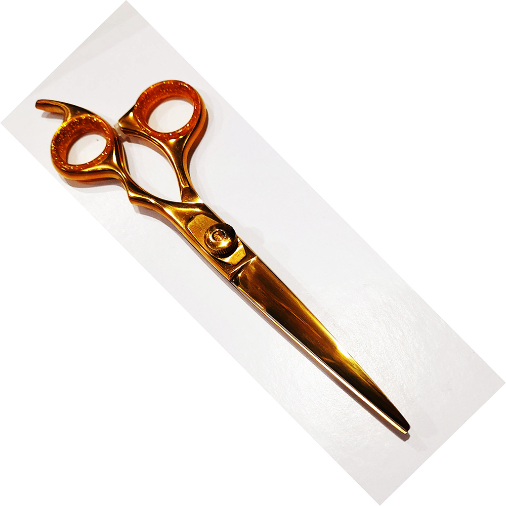 Rose Gold Right hand Professional Shear Matt Black Powder coated hairdressers shear scissors