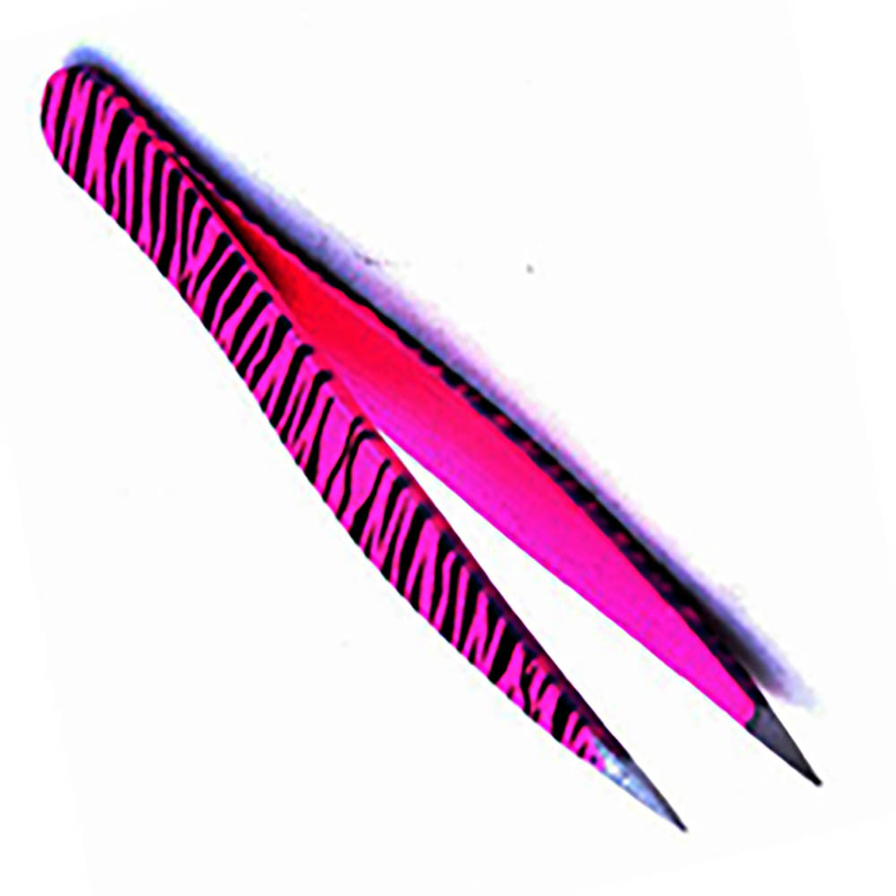 Powder coated slanted tip Tweezer Neon Pink green 1 Count slanted Tip Eyebrow tweezers Face tweezers