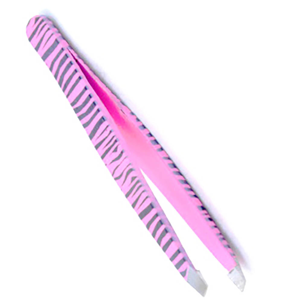 Powder coated slanted tip Tweezer Neon Pink green 1 Count slanted Tip Eyebrow tweezers Face tweezers - view 2