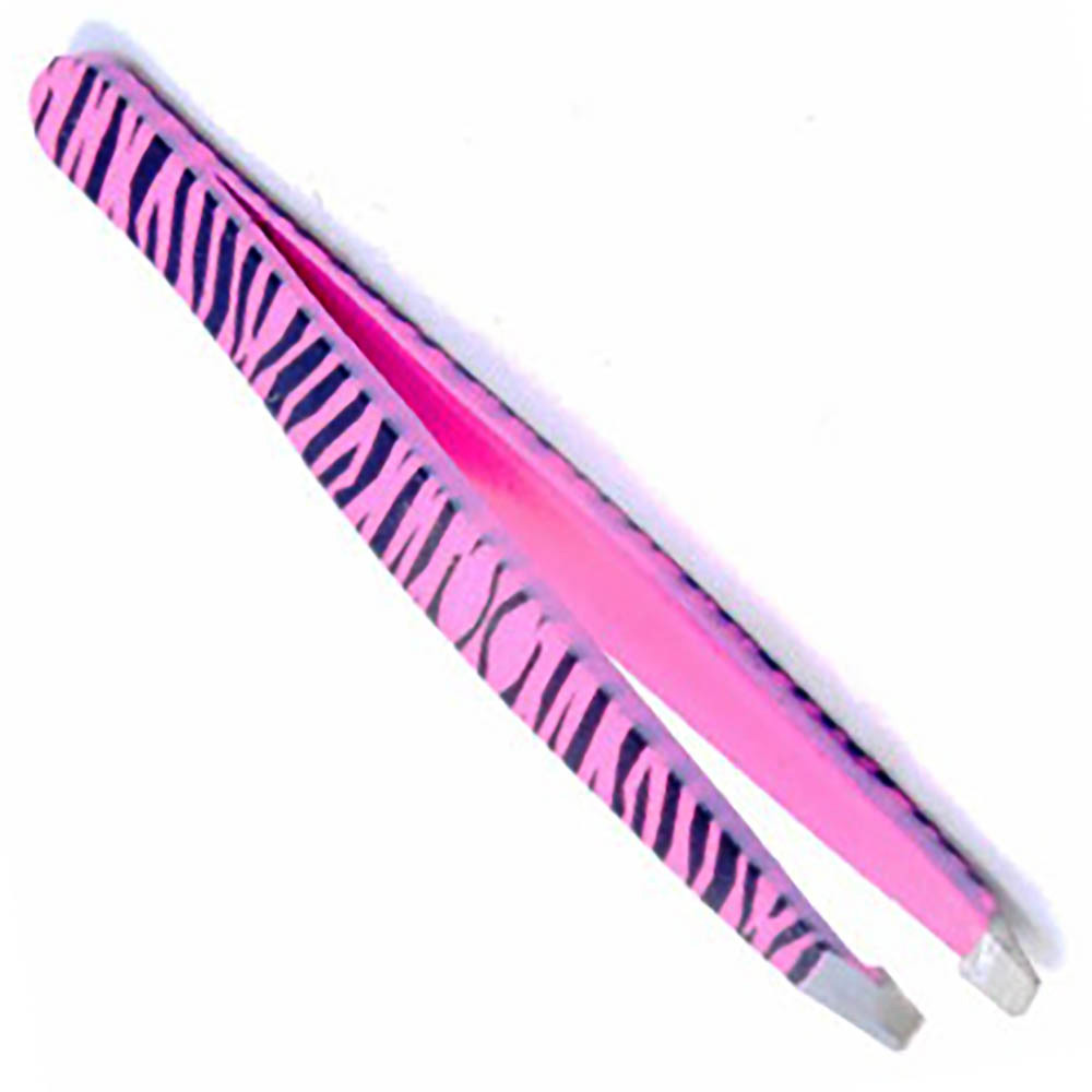 Powder coated slanted tip Tweezer Neon Pink green 1 Count slanted Tip Eyebrow tweezers Face tweezers - view 3