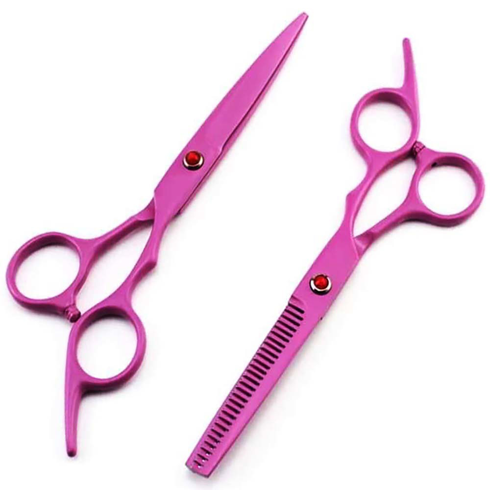 Solid Pink Powder Coated Professional  Thinning Shear hairdressers shear scissors barber Scissors