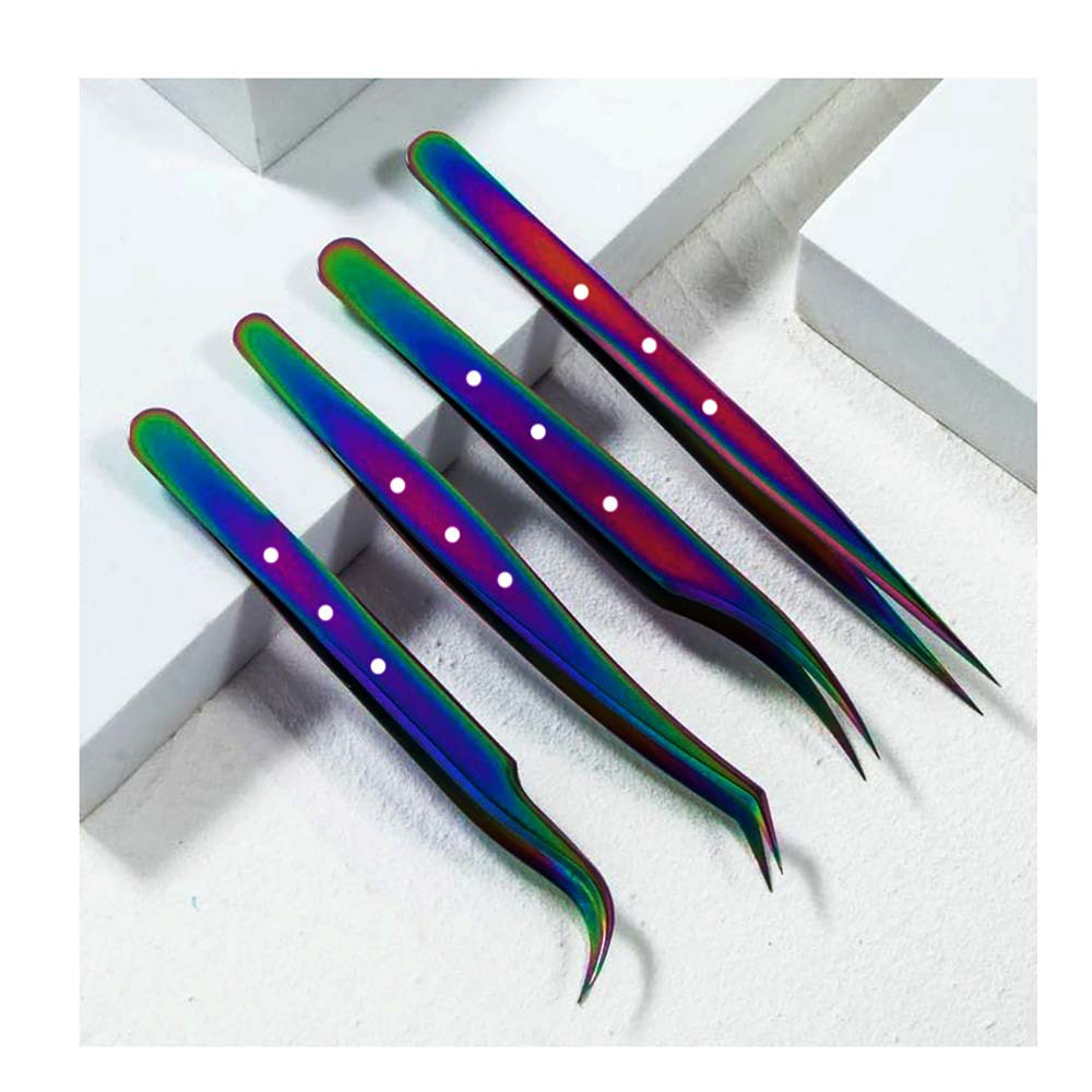 Eyelashes & Tools Eyelash Tweezers Customization Bend Nose Rose Gold Best Lash Applicator  tweezers