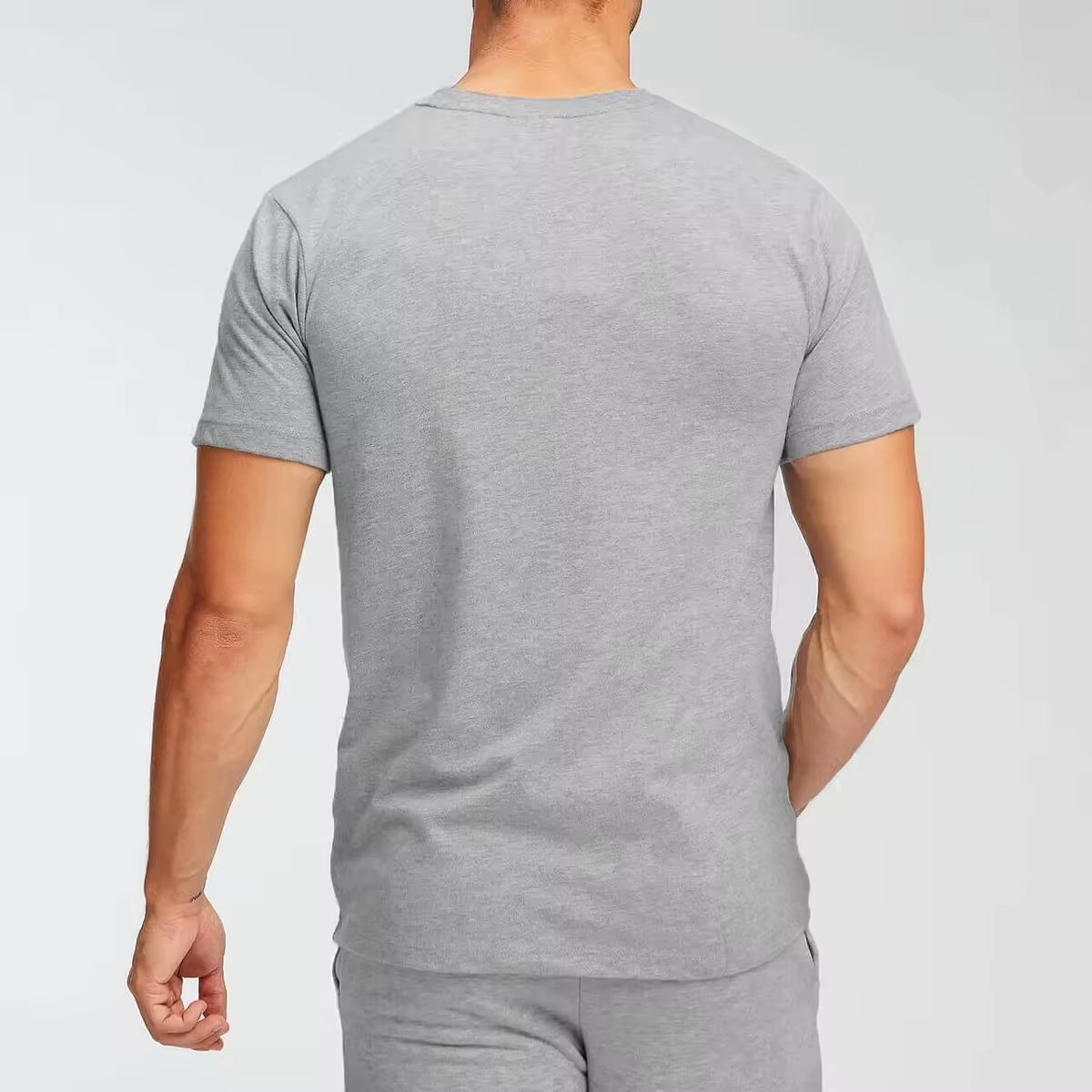Gym T Shirt Custom Logo and Fitted Fitness Quick Dry 80% Cotton 20% Spandex Men T Shirt - view 3