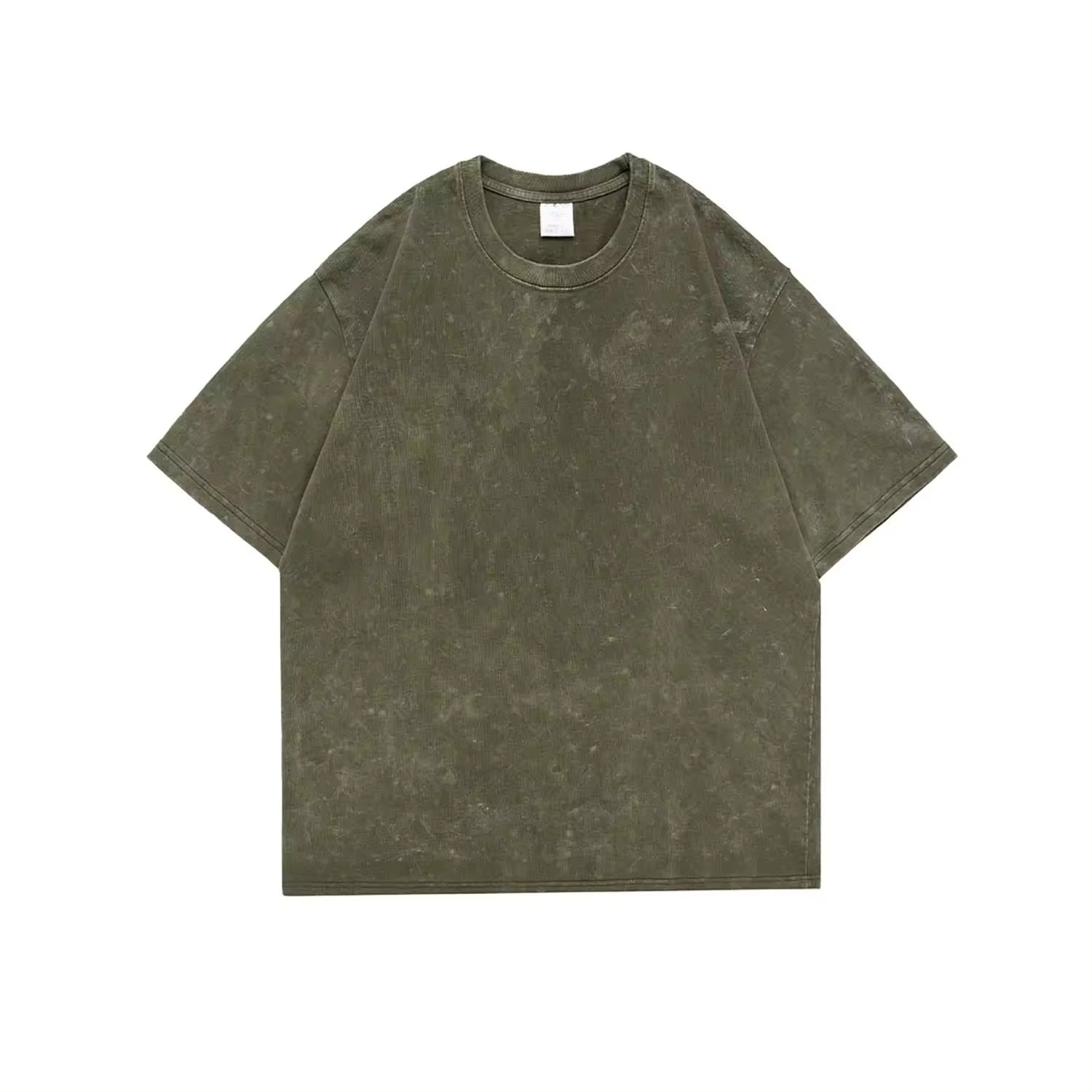 Statement Tee, Simple Style Acid Wash with Dropped Shoulders (Unisex, Free Size)