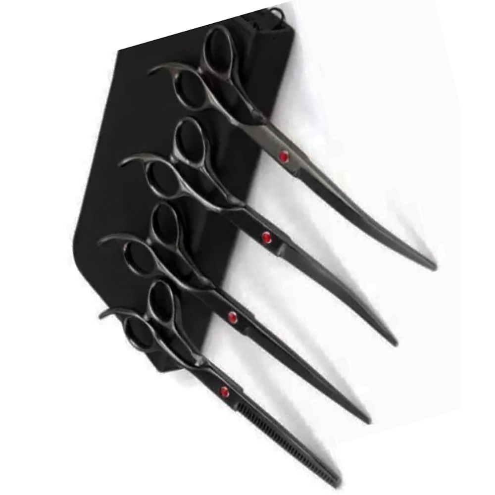Stainless steel Rose Gold Dog Grooming Scissors Set Curved Chunkier Thinning Pet Scissors for pets - view 5