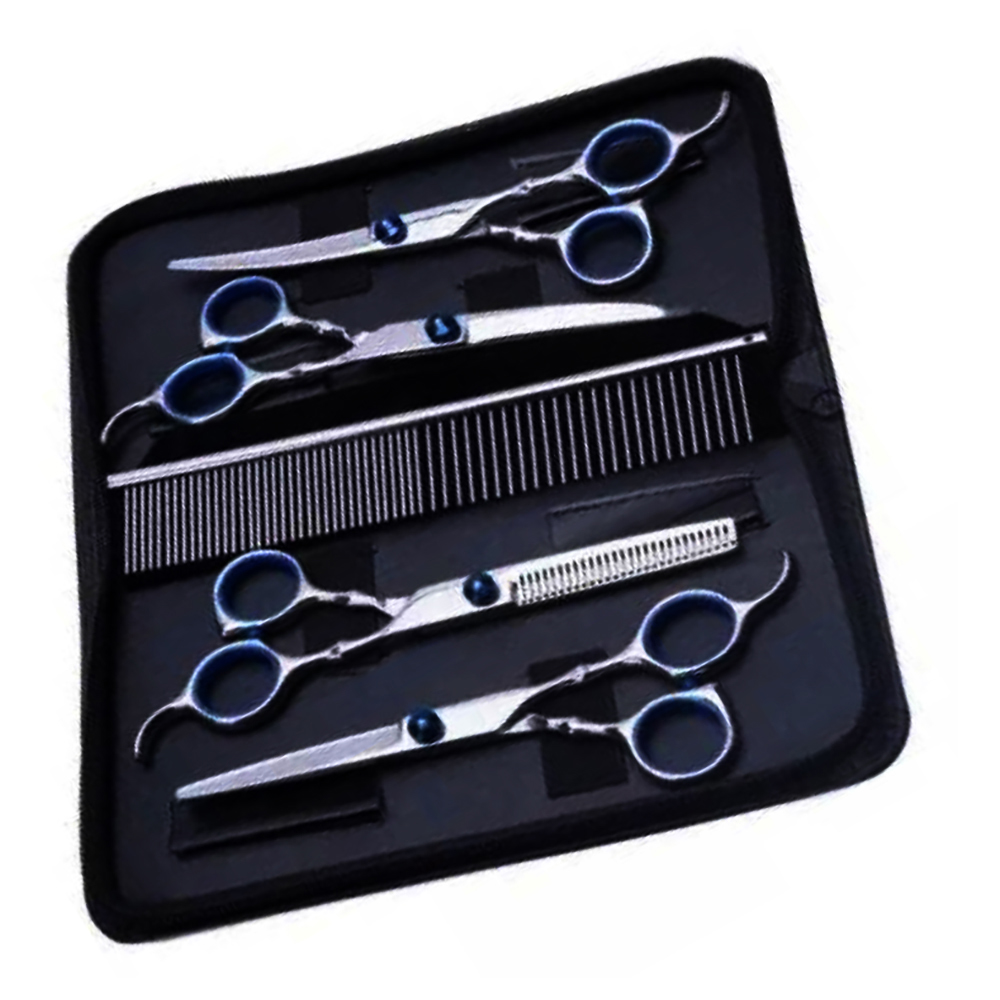 Stainless steel Rose Gold Dog Grooming Scissors Set Curved Chunkier Thinning Pet Scissors for pets
