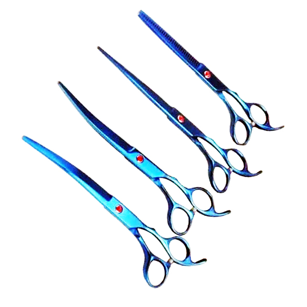 Stainless steel Rose Gold Dog Grooming Scissors Set Curved Chunkier Thinning Pet Scissors for pets - view 2