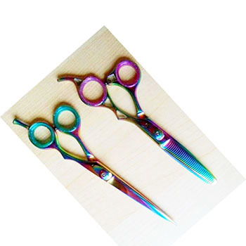 high Stainless steel Rose Gold Dog Grooming Scissors Set Curved Chunkier Thinning Pet Scissors  - view 5