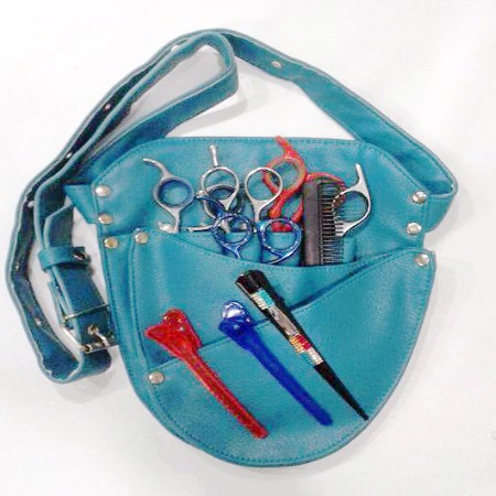 Genuine and Artificial Leather Barber Scissors Hip Bag Stylist Black Holster Stylist Leather Bag 