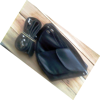 Genuine and Artificial Leather Barber Scissors Hip Bag Stylist Black Holster Stylist Leather Bag  - view 2