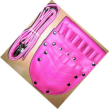 Genuine and Artificial Leather Barber Scissors Hip Bag Stylist Black Holster Stylist Leather Bag  - view 5