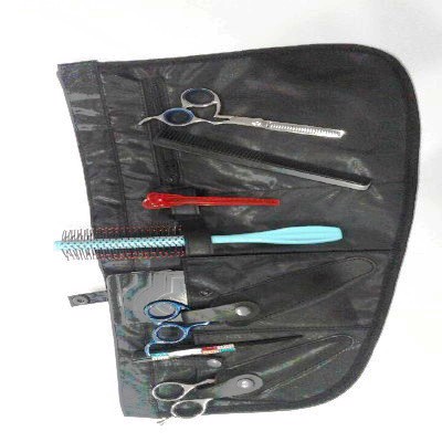 Genuine and Artificial Leather Barber Scissors Hip Bag Stylist Black Holster Stylist Leather Bag  - view 3