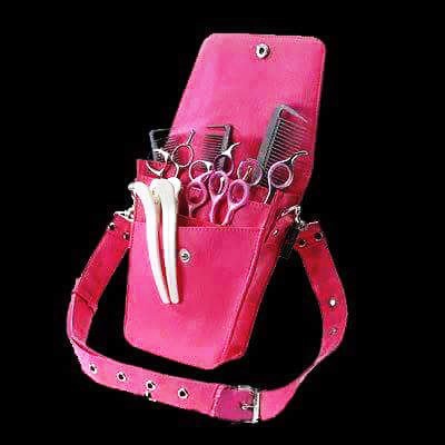 Genuine and Artificial Leather Barber Scissors Hip Bag Stylist Black Holster Stylist Leather Bag  - view 2