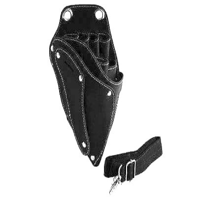 Genuine and Artificial Leather Barber Scissors Hip Bag Stylist Black Holster Stylist Leather Bag  - view 3
