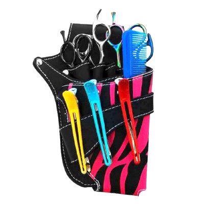 Genuine and Artificial Leather Barber Scissors Hip Bag Stylist Black Holster Stylist Leather Bag  - view 4