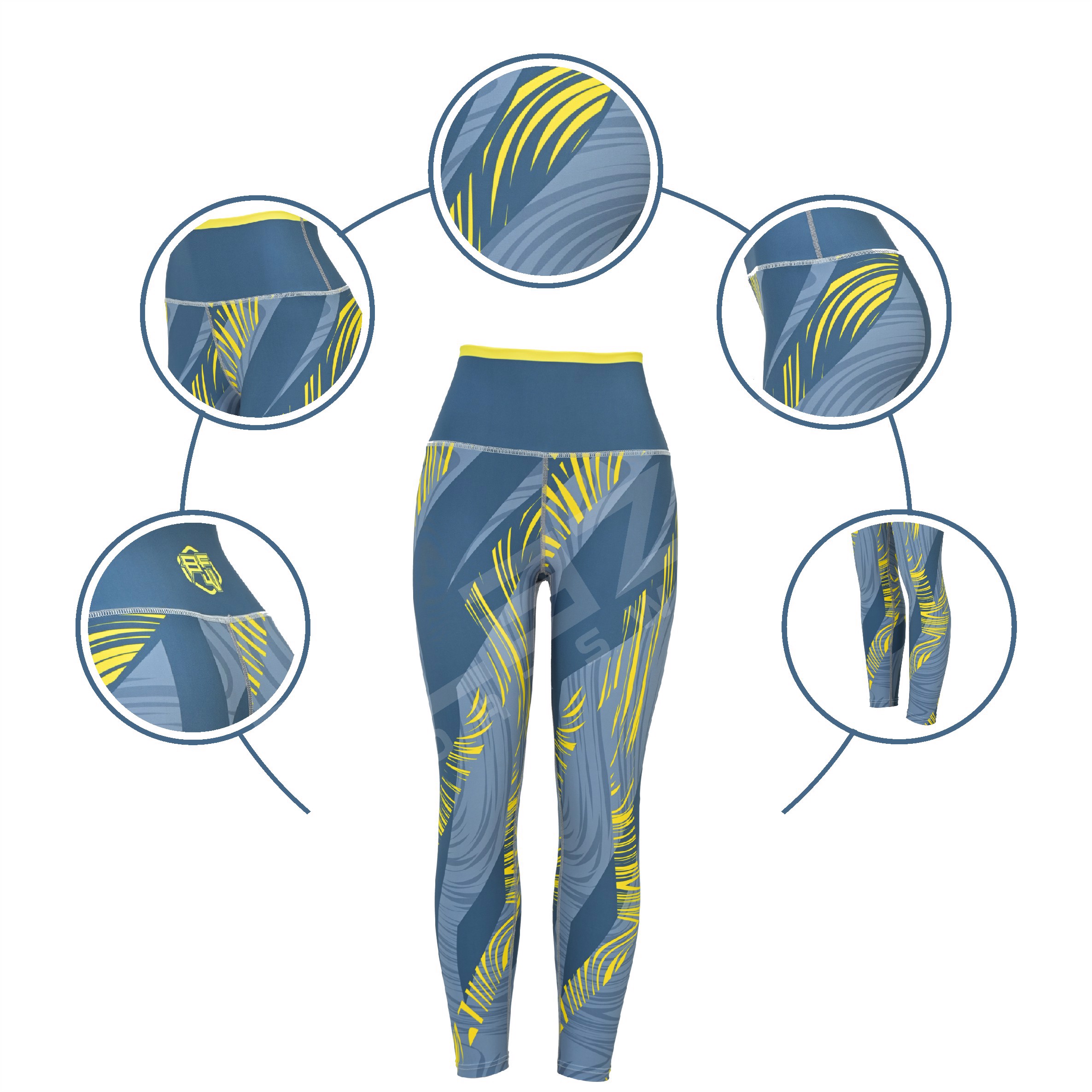 Customized High Waist Workout Sports Yoga pants Breathable Sweat Wicking Leggings  - view 3