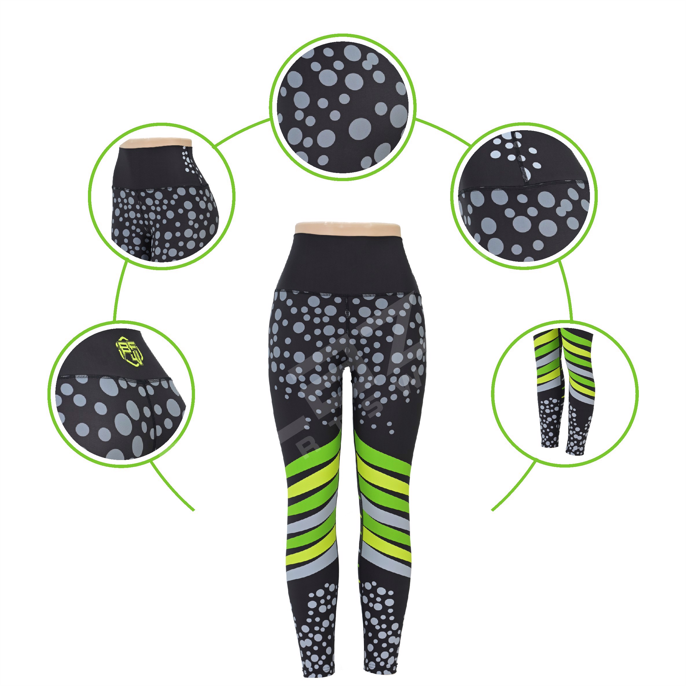 Customized High Waist Workout Sports Yoga pants Breathable Sweat Wicking Leggings  - view 4