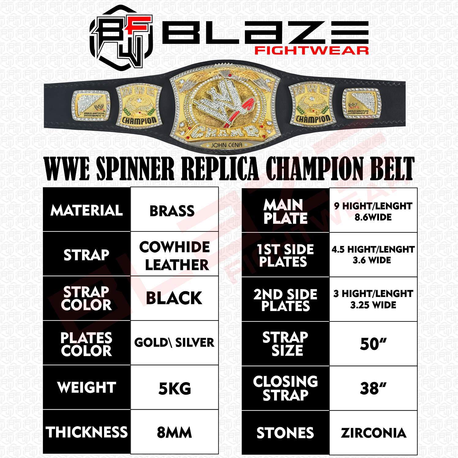 WWE Spinner belt title Replica belt genuine leather belts  - view 9