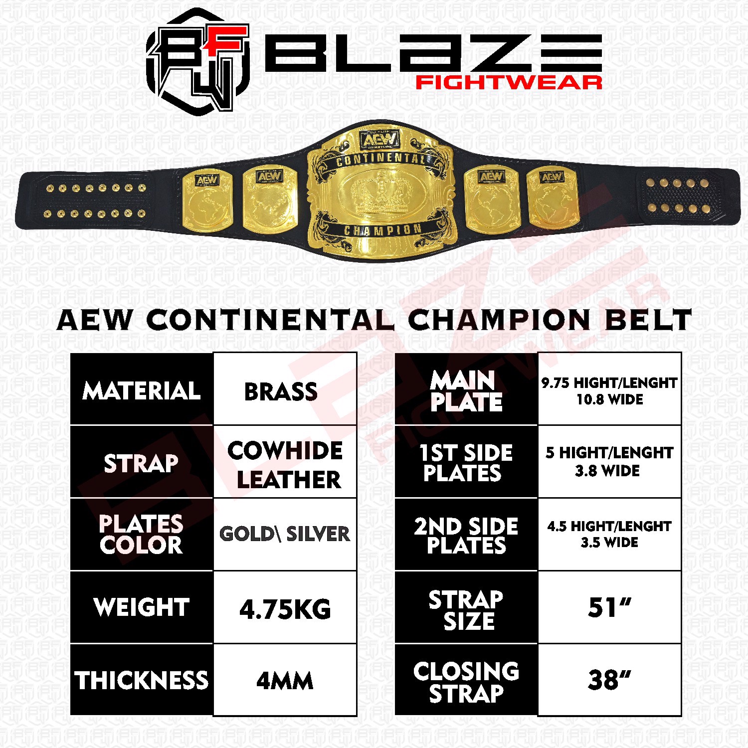 AEW Continental belt title Replica belt genuine leather belt - view 7