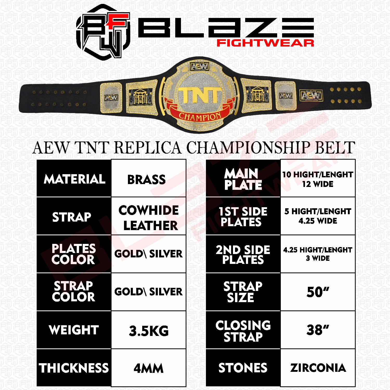 AEW TNT title belt Replica belt genuine leather belt - view 8
