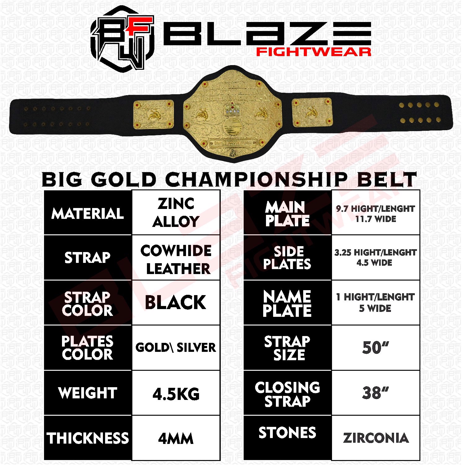 Big gold belt title Replica  belt genuine leather belt - view 8