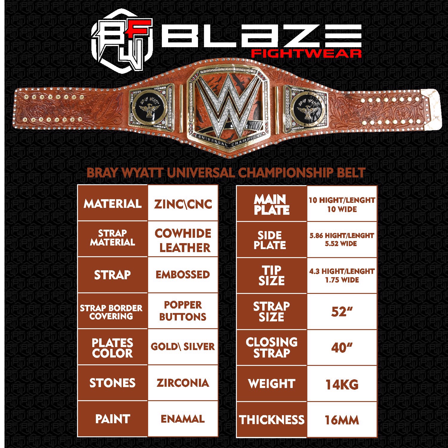 WWE Bray Wyatt belt title Replica belt genuine leather belt - view 9