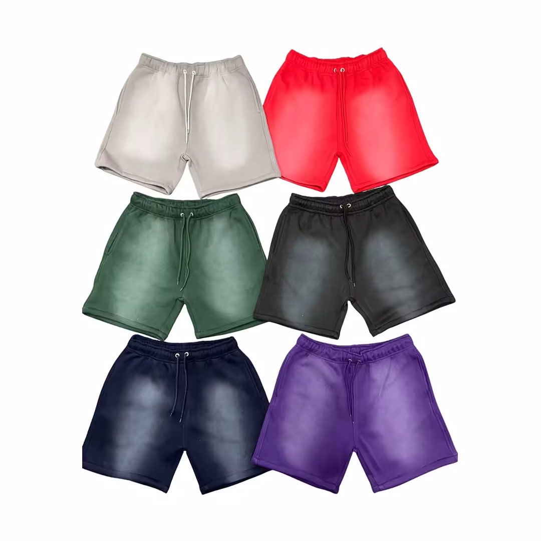 Trendy waist elastic jogger gym running shorts stone washed vintage cargo shorts for men - view 2