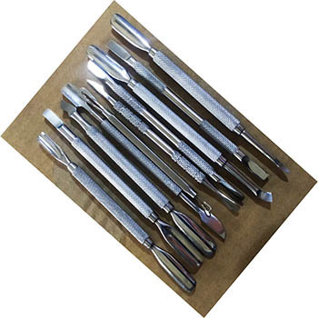 Ready to Ship wholesale High Quality Double-ended Nail Spoon Pusher Stainless Steel Manicure Tools