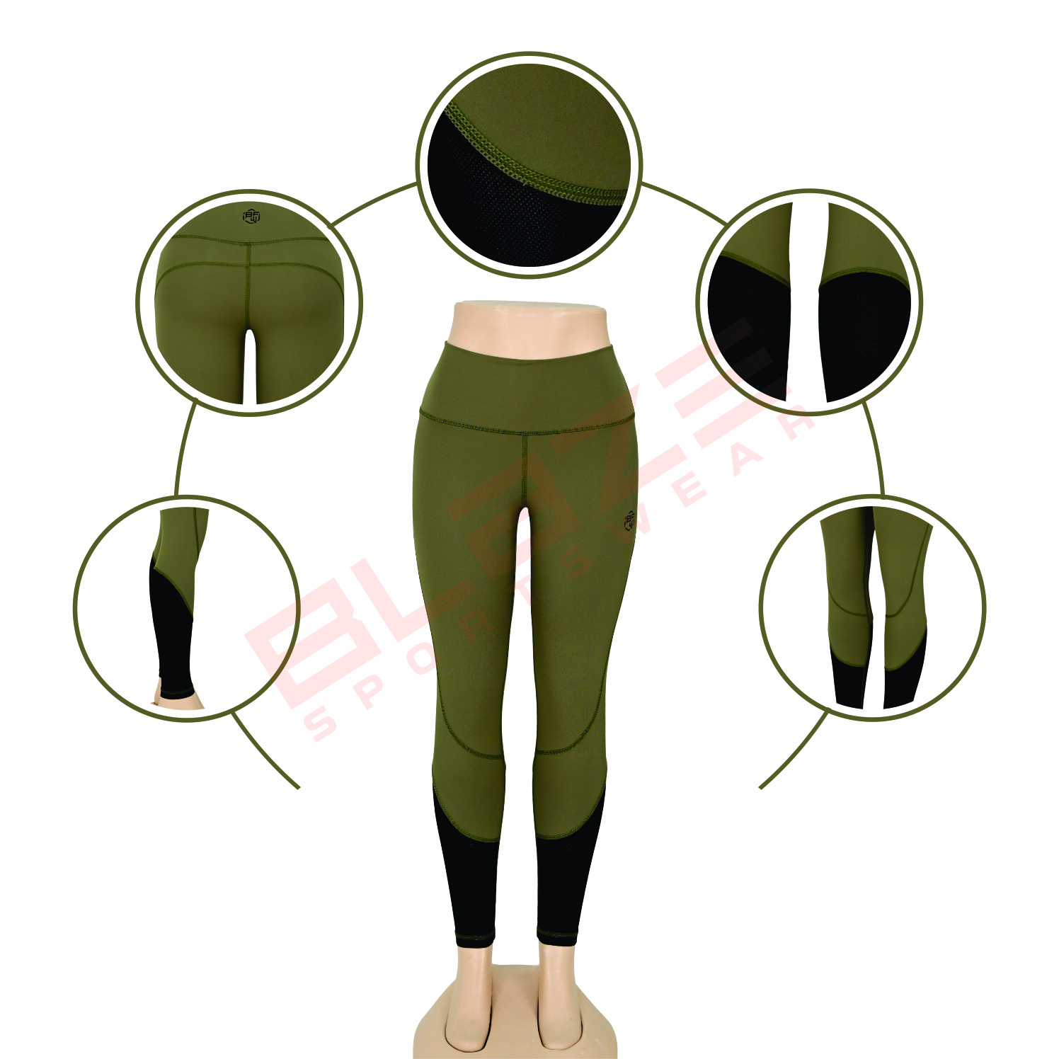 Customizable High Waist Sports Yoga pants Breathable Sweat Wicking Leggings  - view 6