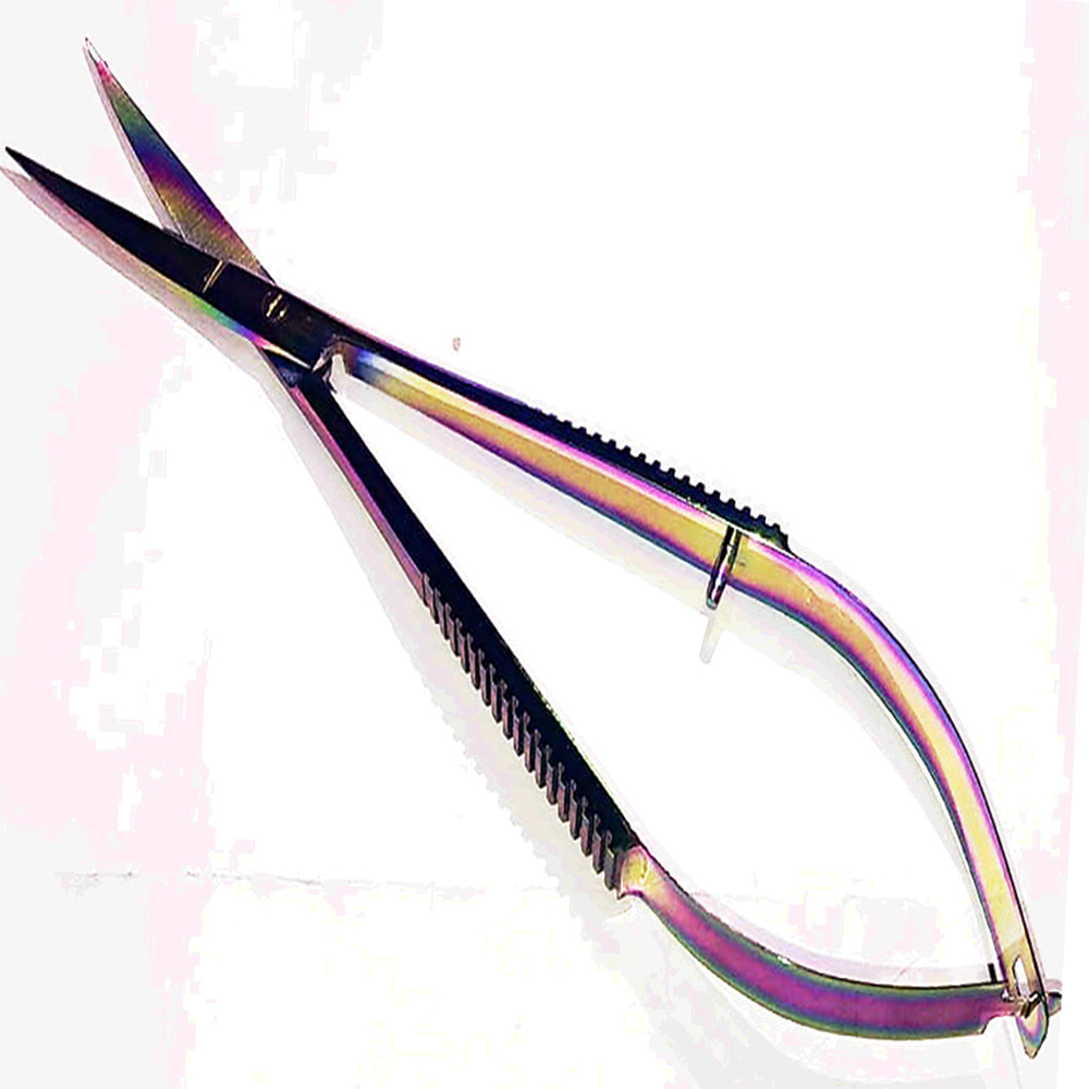 Stainless Steel Spring Scissors  Eyebrow Scissors Fingers Cuticle Trimmer Lady scissors Eye brow - view 2