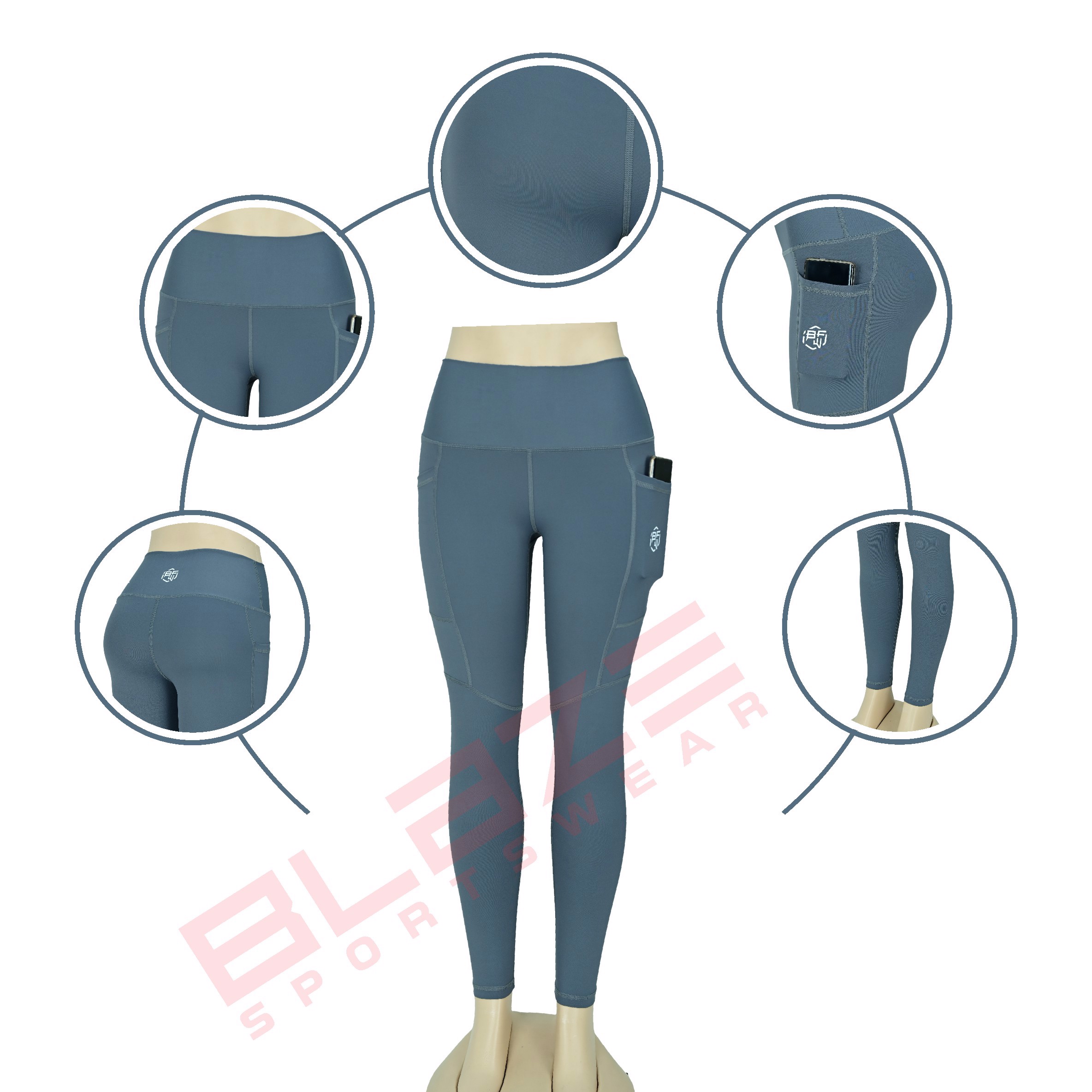 Personalized High Waist Workout Sports Yoga pants Breathable Sweat Wicking Leggings  - view 7