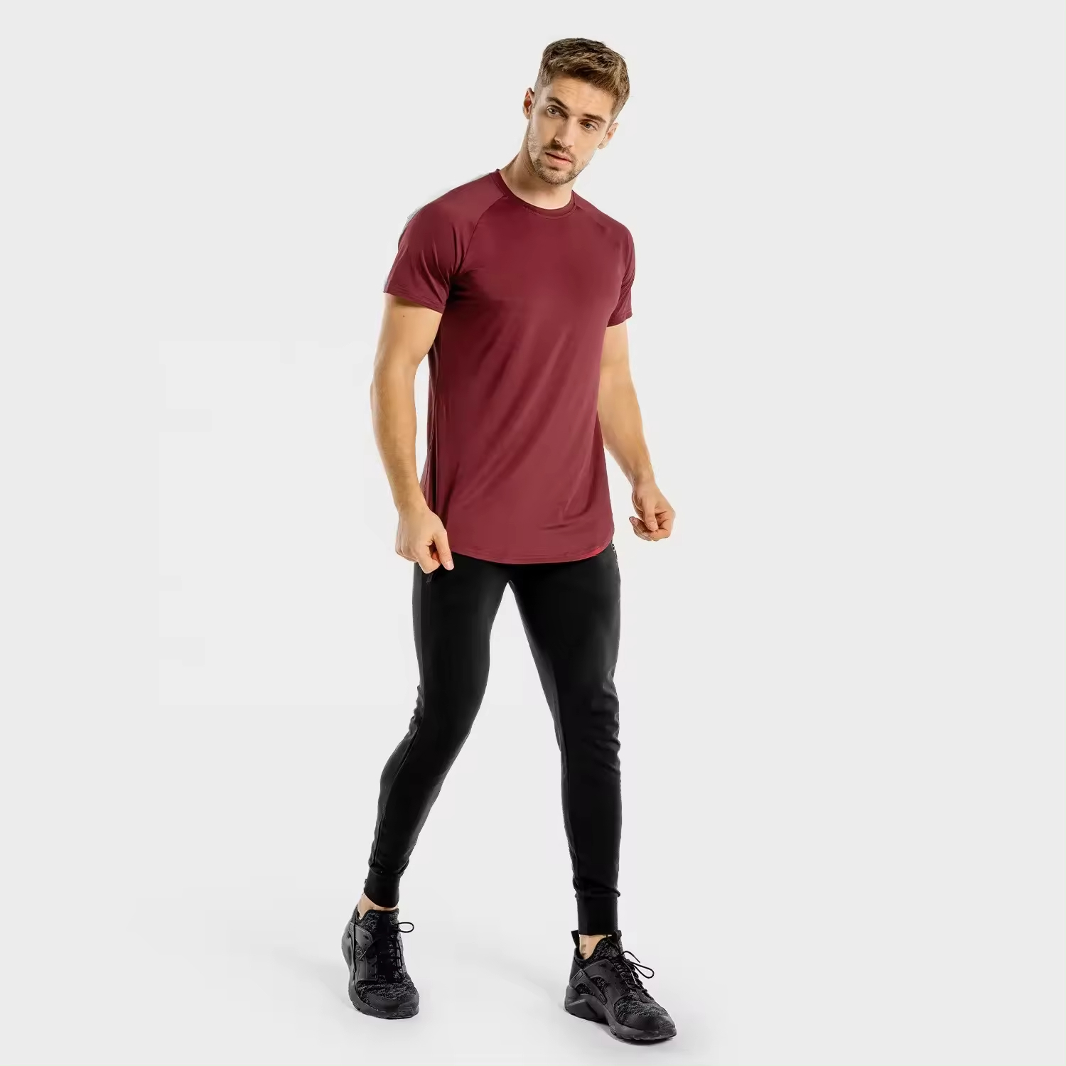 Wholesale US Size Fitness Apparel Men's Gym Sport T Shirts Breathable High Elastic Quick t shirt