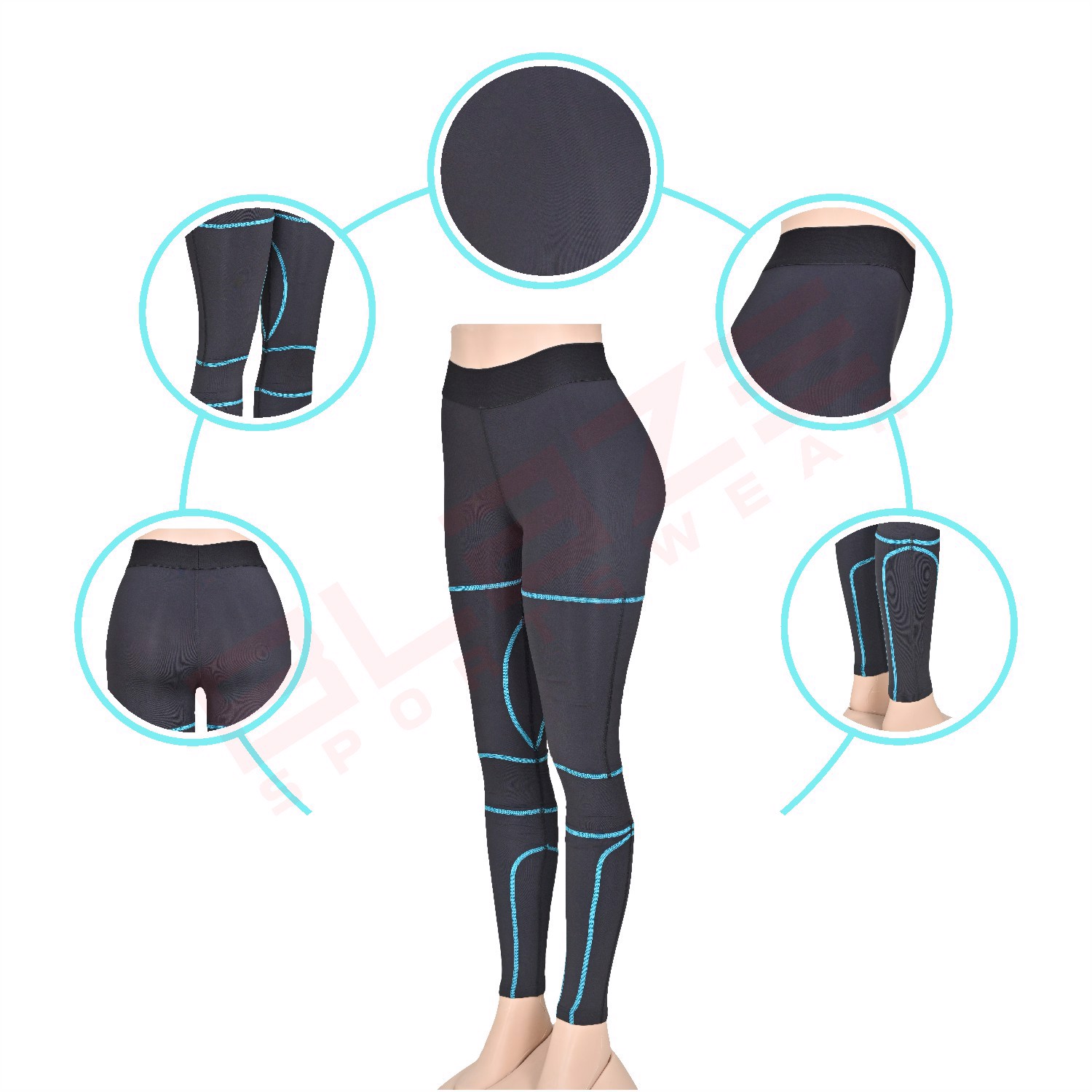 Customized High Waist Workout Sports Yoga pants Breathable Sweat Wicking Leggings - view 4
